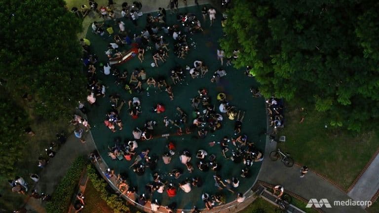 Pokemon GO players at Hougang Avenue 10 in search of digital monsters. (Photo: Xabryna Kek)